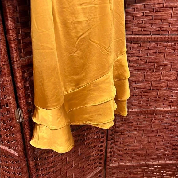 Lulu's Gold Ruffled Mini Dress - Picture 2 of 7